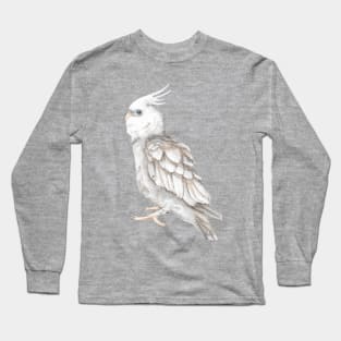 cockatiel watercolor parrot Long Sleeve T-Shirt